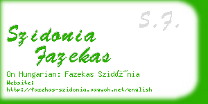 szidonia fazekas business card